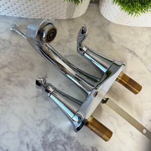 Eva Chrome Two-Handle High Arc Bathroom Faucet